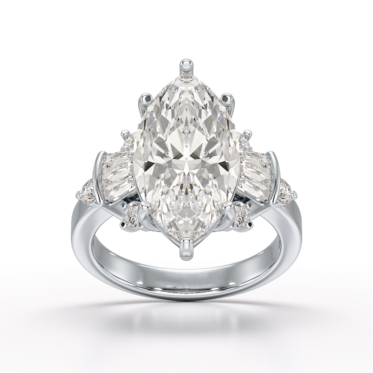 Marquise Elegance: 3.49-Carat Lab-Grown Diamond Wedding Ring