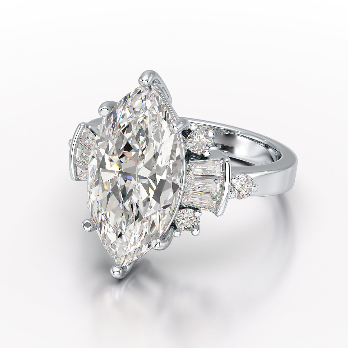 Marquise Elegance: 3.49-Carat Lab-Grown Diamond Wedding Ring