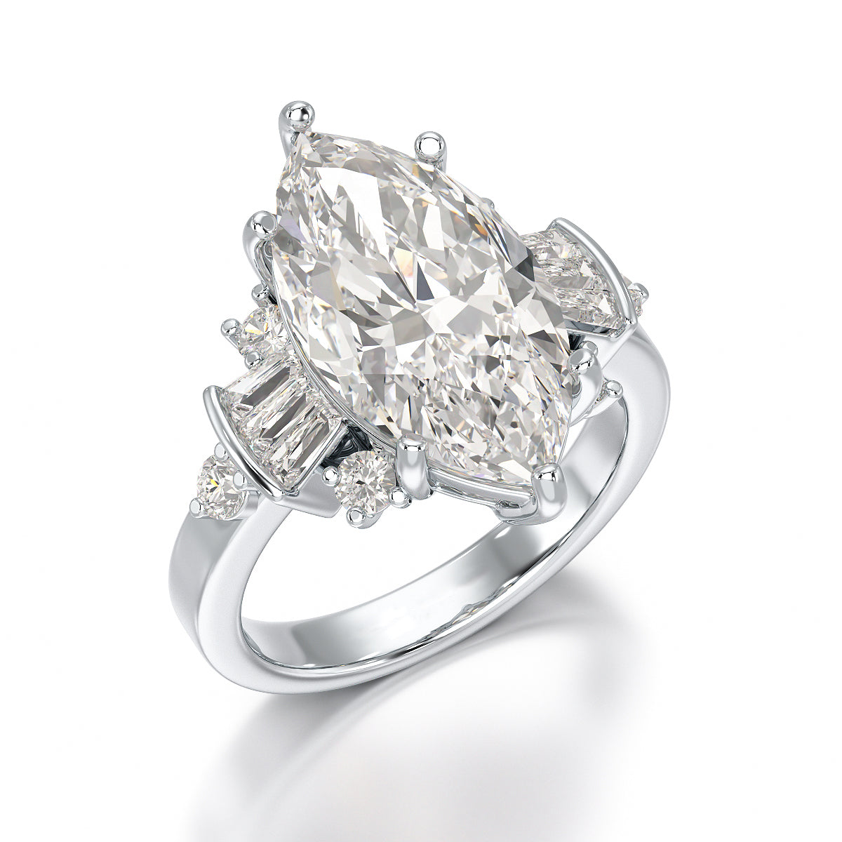 Marquise Elegance: 3.49-Carat Lab-Grown Diamond Wedding Ring