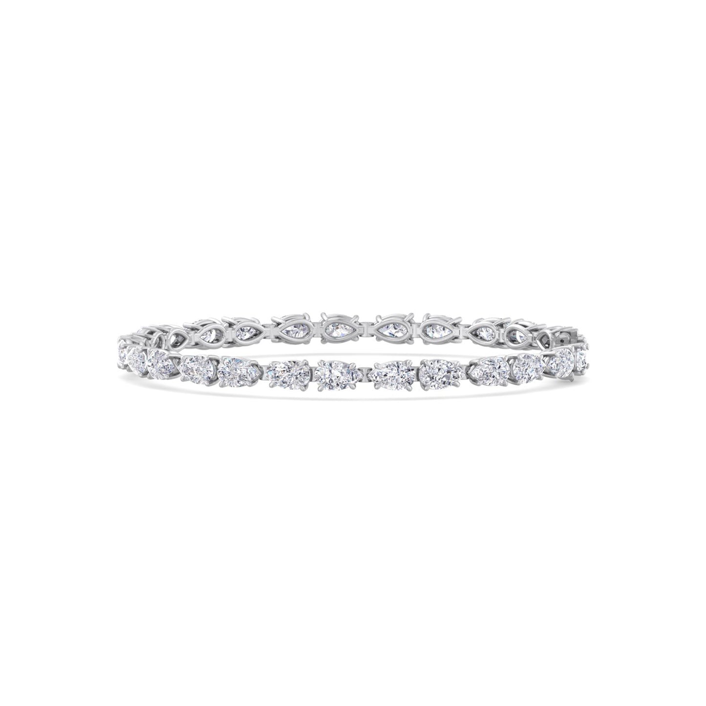 Pearlescent Radiance: Elevate Your Style with Our Lab Grown Diamond Bracelet in Captivating Pear Shape!
