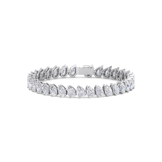 Pearl of Perfection: Embrace Exquisite Beauty with Our Lab Grown Diamond Bracelet in Pear Shape!