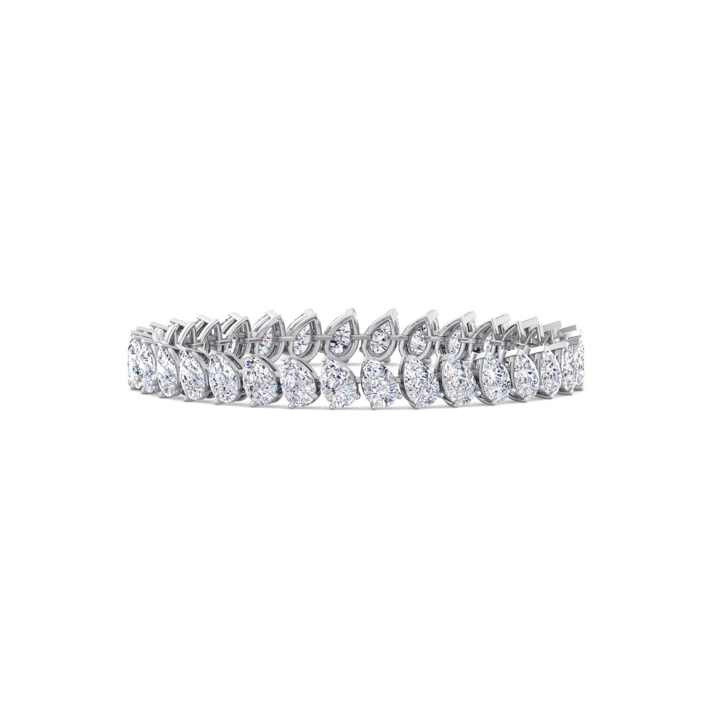 Pearl of Perfection: Embrace Exquisite Beauty with Our Lab Grown Diamond Bracelet in Pear Shape!