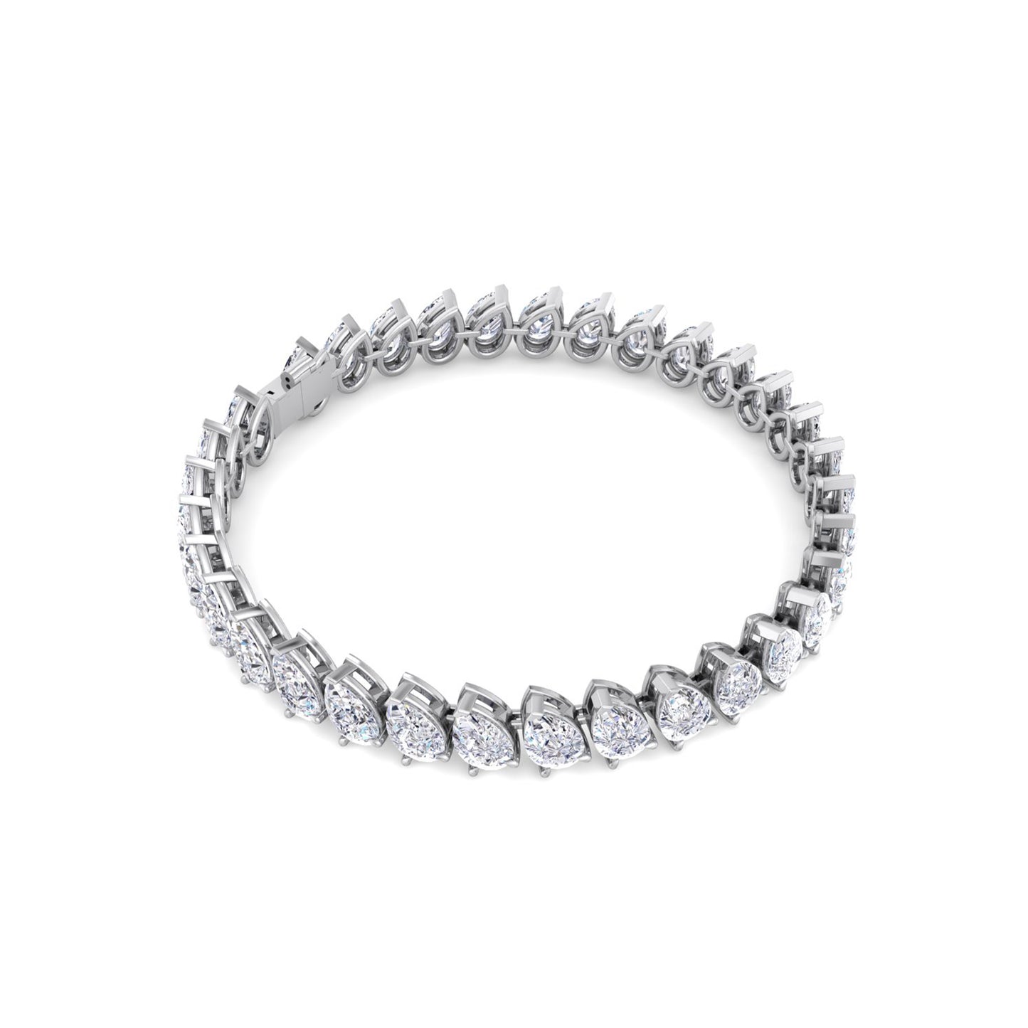 Pearl of Perfection: Embrace Exquisite Beauty with Our Lab Grown Diamond Bracelet in Pear Shape!