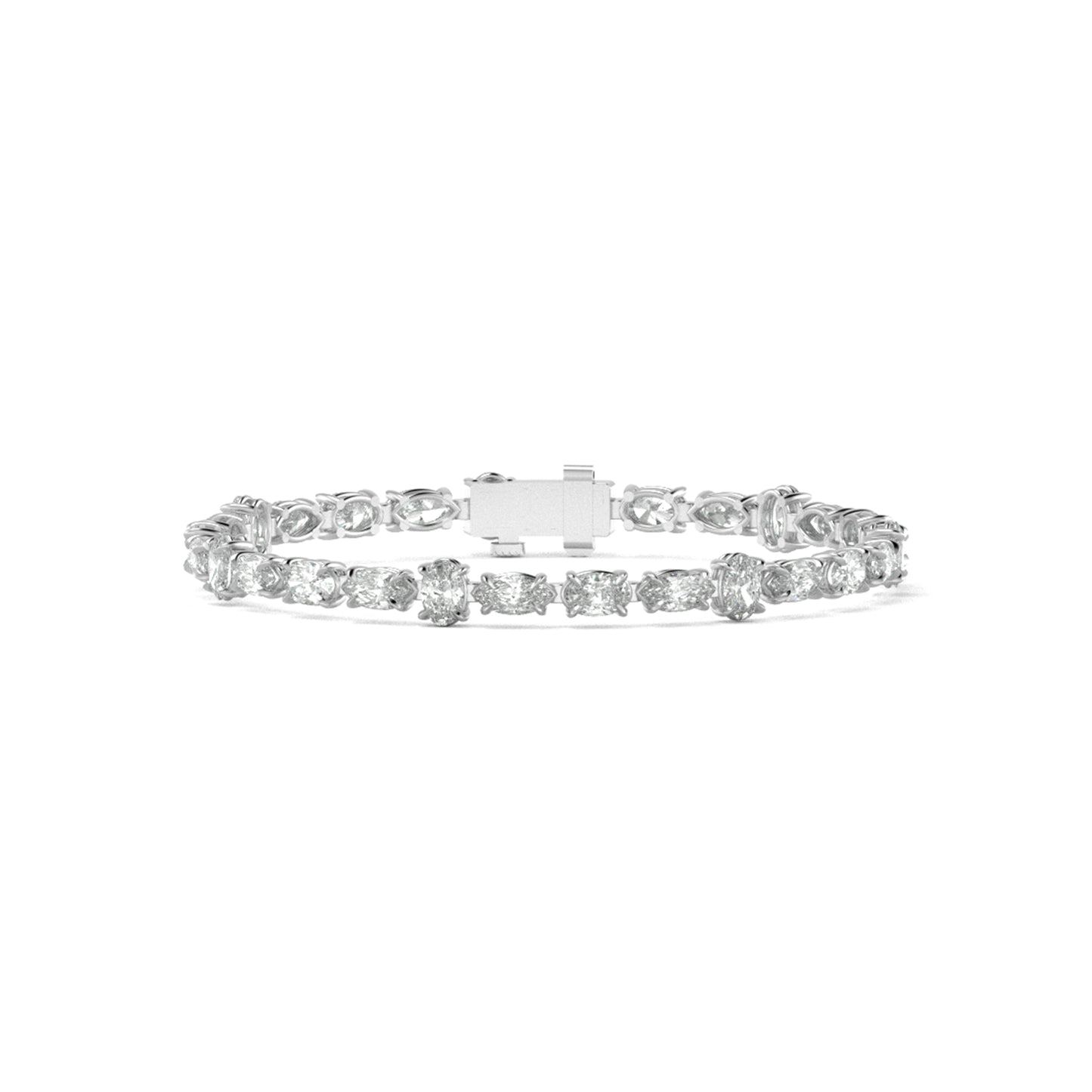 Harmony in Shapes: Discover Timeless Beauty with Our Mix Oval and Marquise Lab Grown Diamond Bracelet!