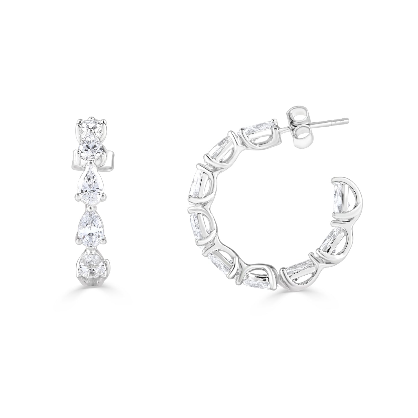 Pearl-Perfect Brilliance: Diamond Earrings in Captivating Pearl Shape