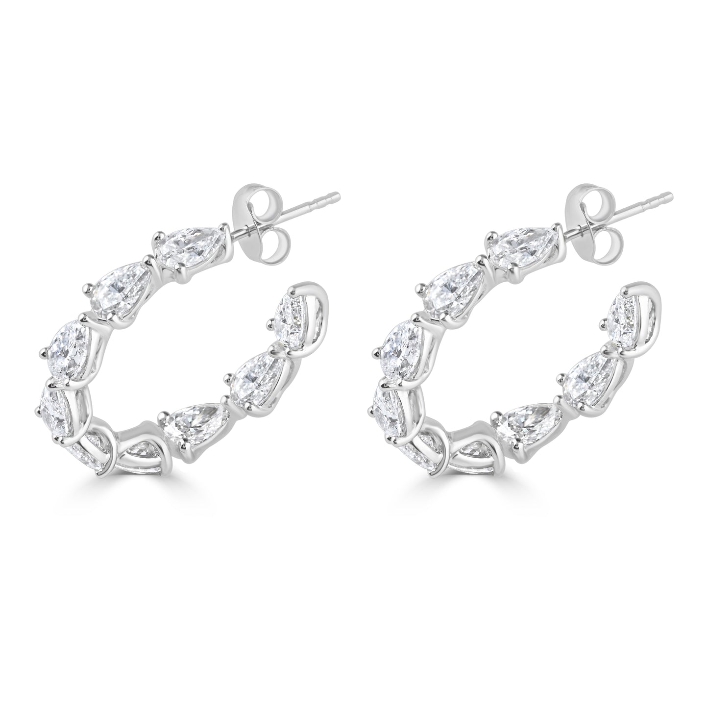 Pearl-Perfect Brilliance: Diamond Earrings in Captivating Pearl Shape