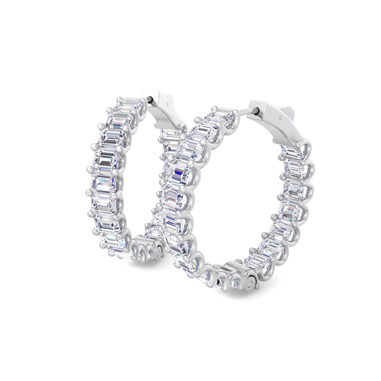 Emerald Elegance: Captivating Diamond Earrings in Exquisite Shape