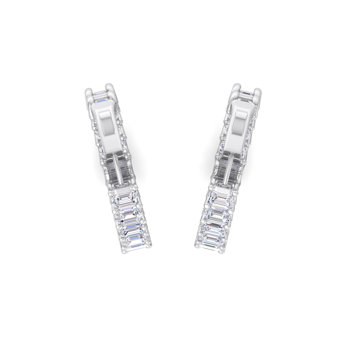 Emerald Elegance: Captivating Diamond Earrings in Exquisite Shape