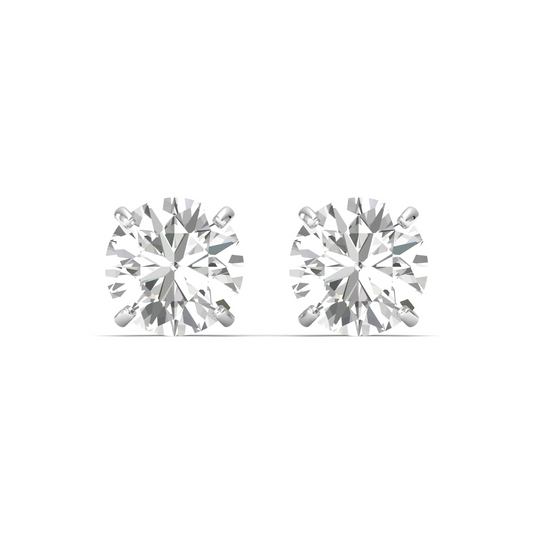 Eternal Brilliance: Adorn Your Ears with Exquisite Round-Cut Diamond Earrings!