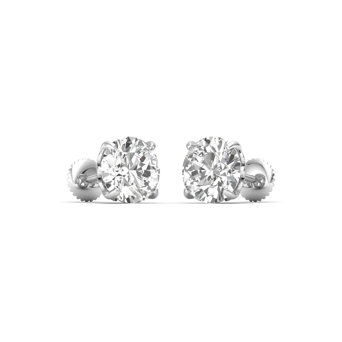 Eternal Brilliance: Adorn Your Ears with Exquisite Round-Cut Diamond Earrings!
