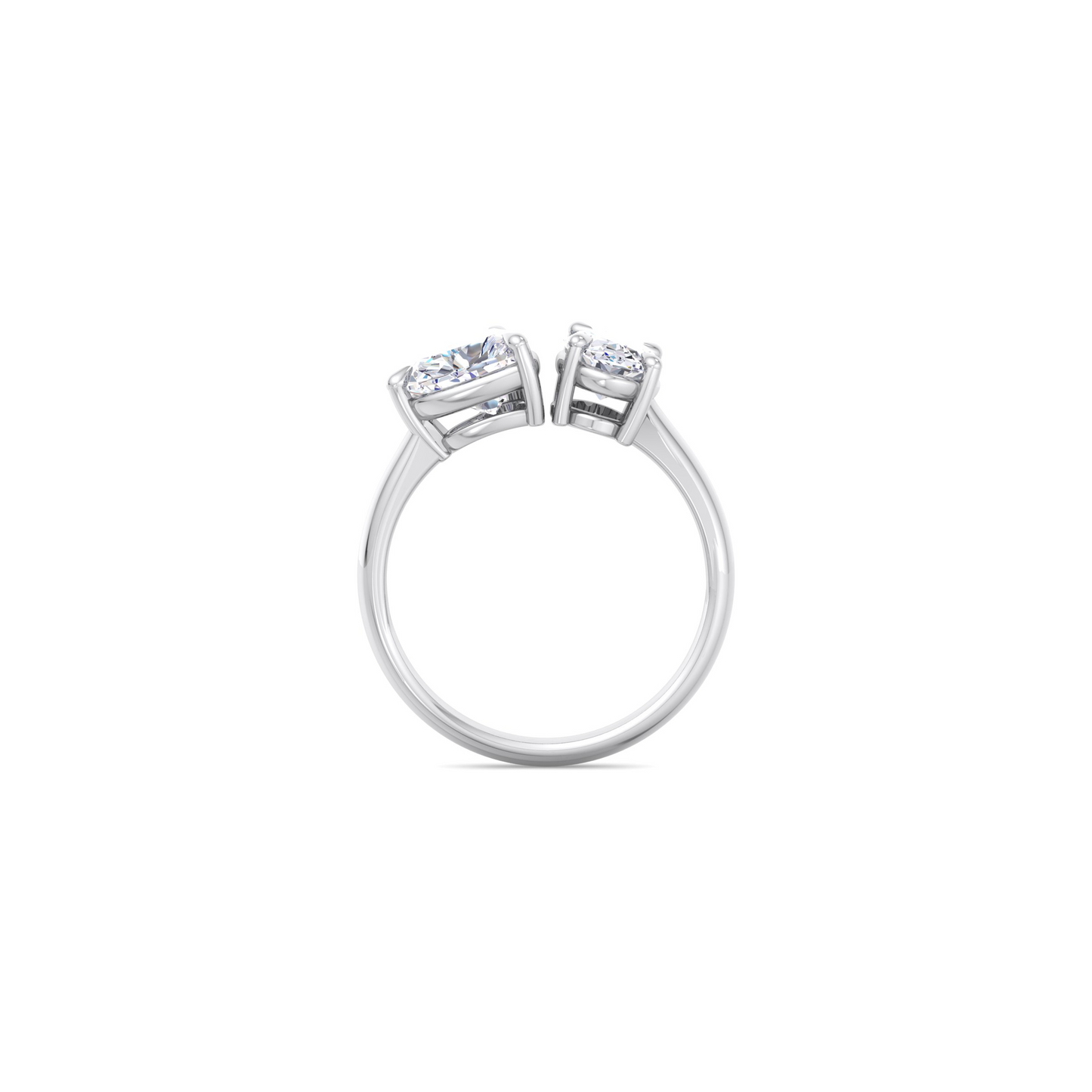 Heartfelt Radiance: Exquisite Mix of Oval and Heart Shapes in Lab Grown Diamond Ring