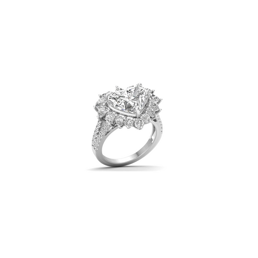 Dazzling Harmony: Exquisite Diamond Ring in Pear and Round Brilliance