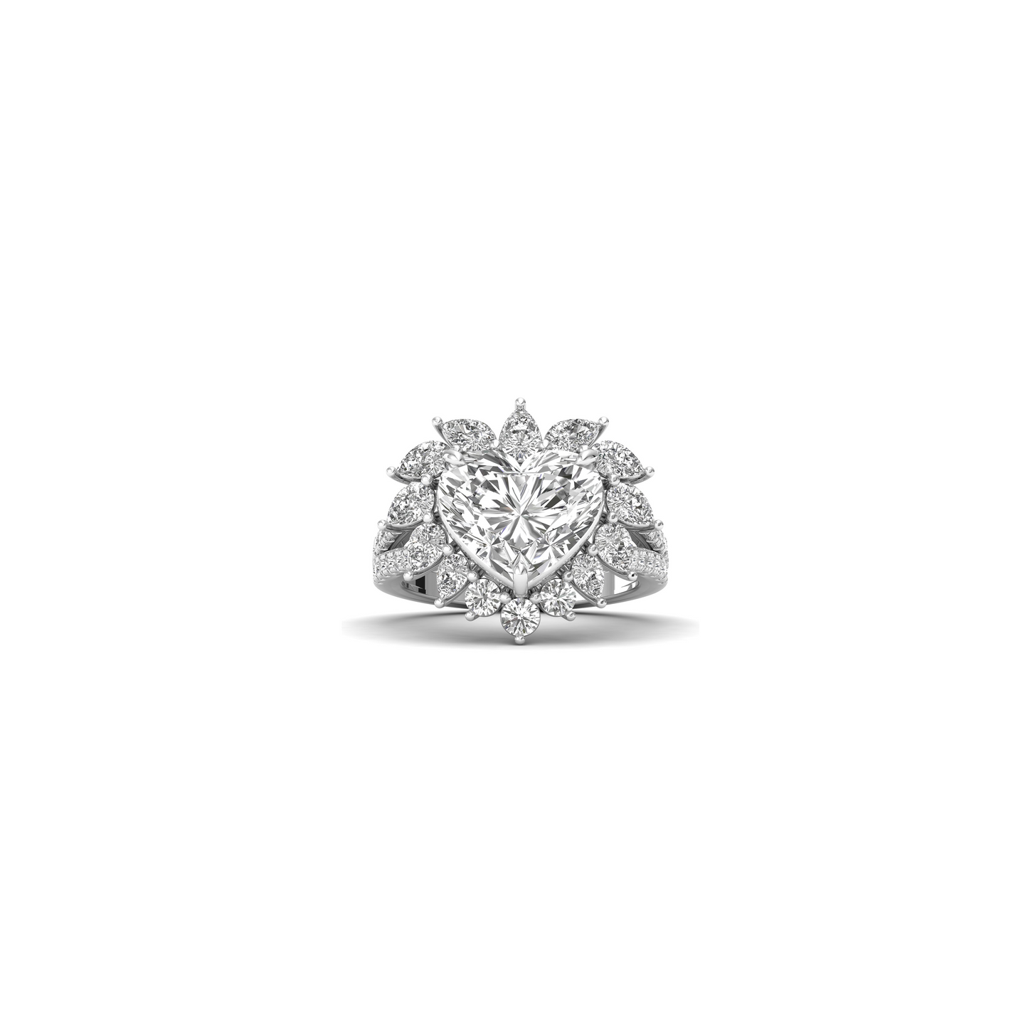 Dazzling Harmony: Exquisite Diamond Ring in Pear and Round Brilliance