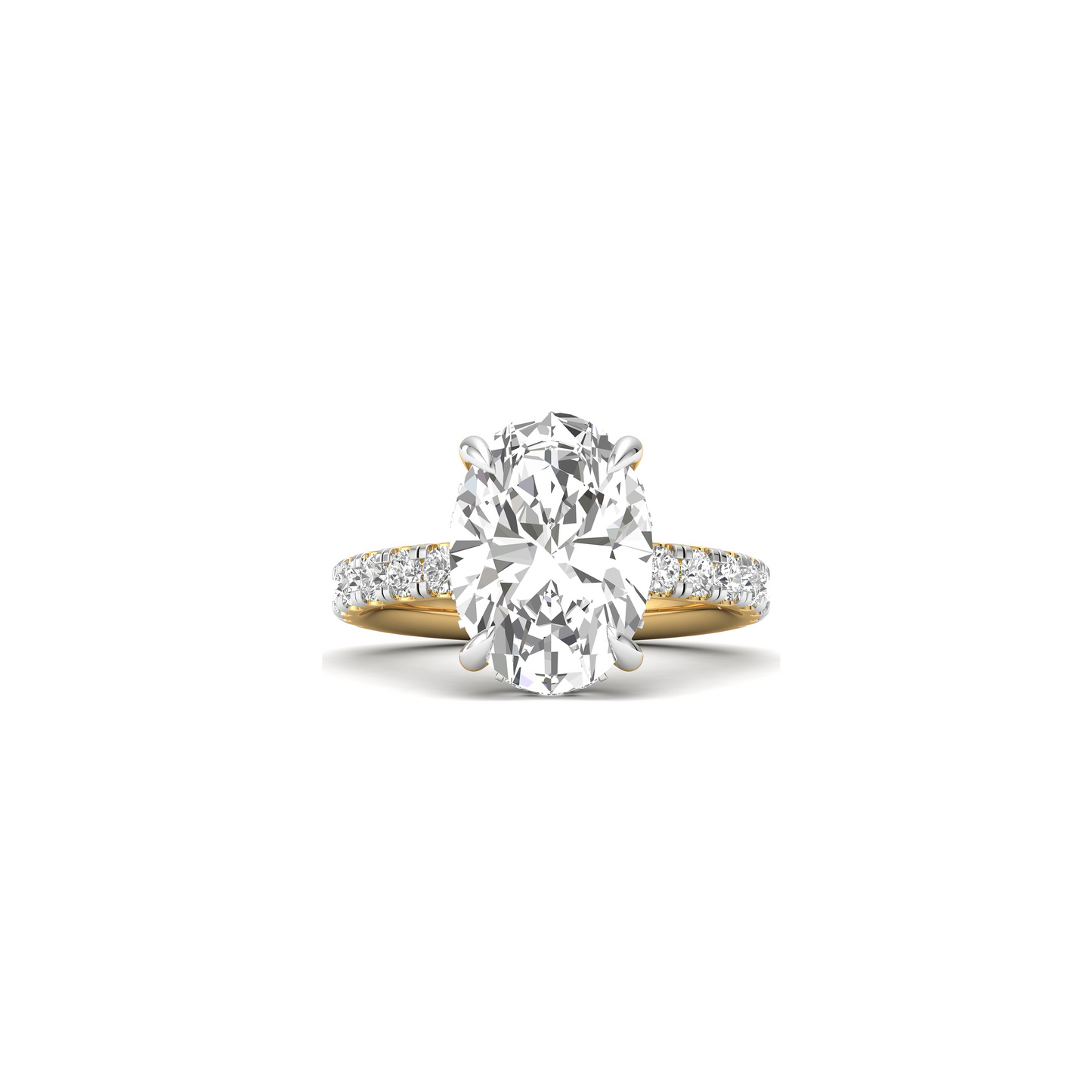 Eternal Fusion: Lab Grown Diamond Ring in Harmonious Oval and Round Brilliance