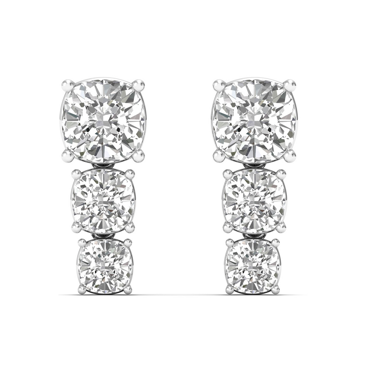Radiant Brilliance: Cushion-Cut Lab Grown Diamond Earrings