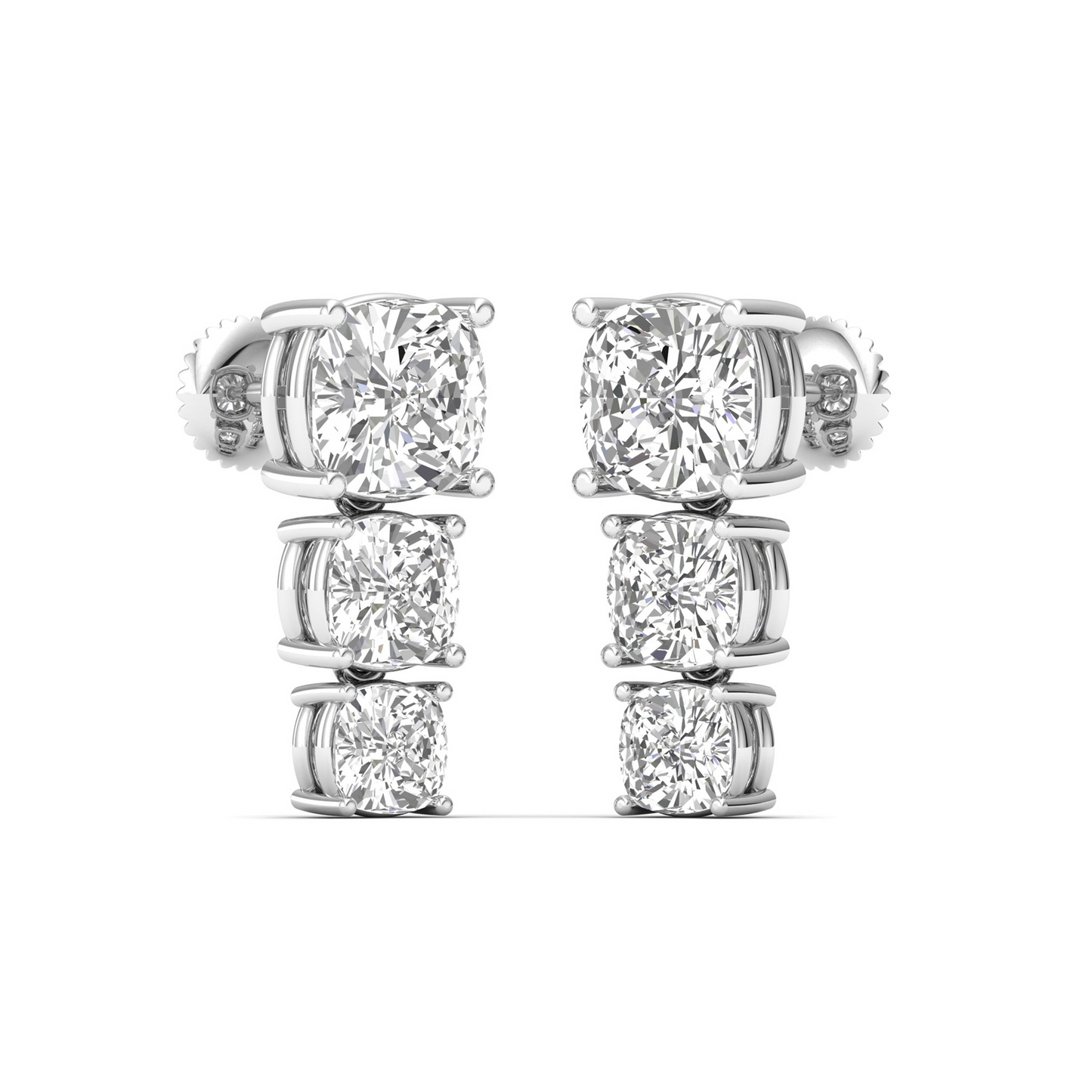 Radiant Brilliance: Cushion-Cut Lab Grown Diamond Earrings