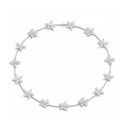 Radiant Fusion: Lab-Grown Diamond Necklace with Pear and Marquise Shapes