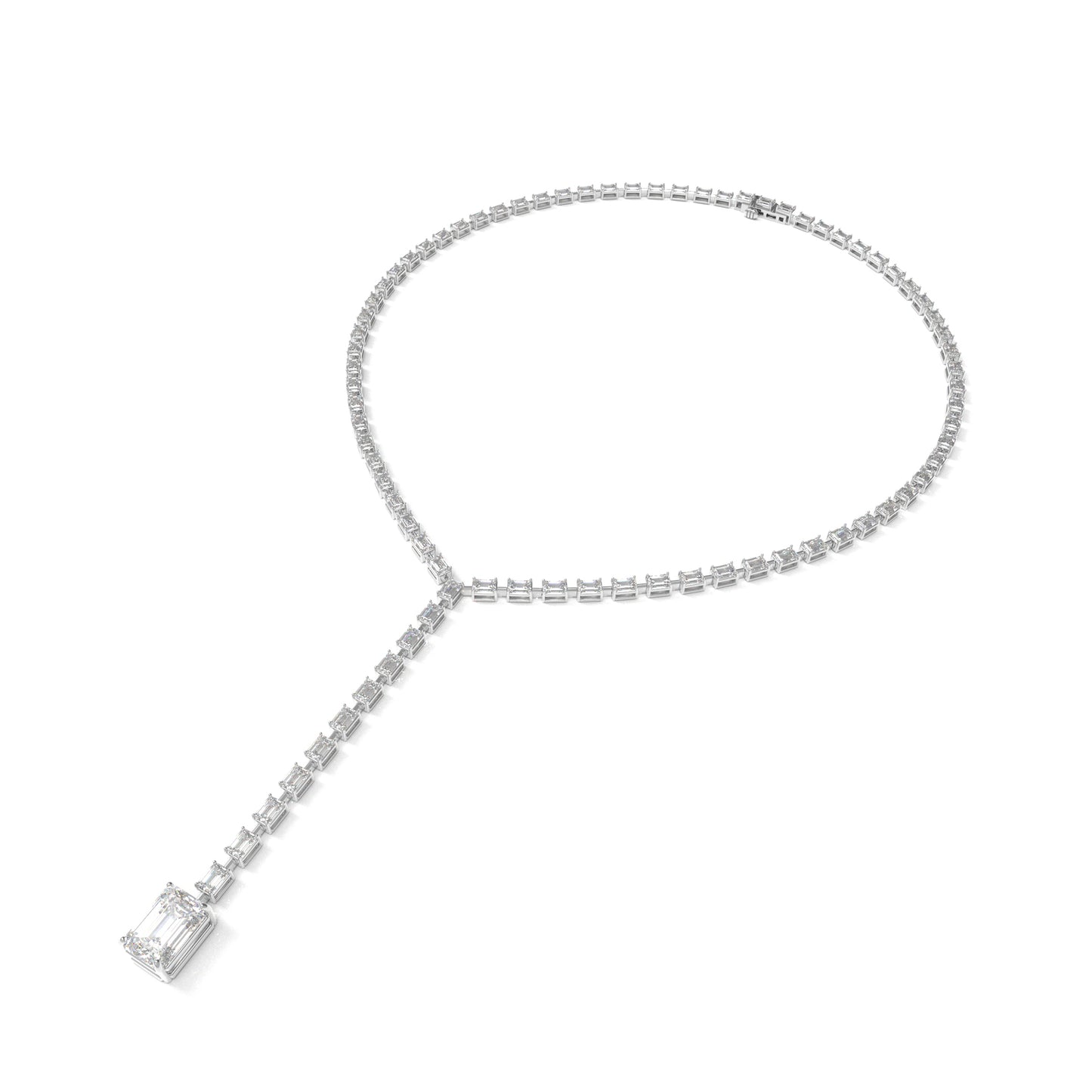 Emerald Elegance: Lab-Grown Diamond Necklace in Captivating Emerald Shape