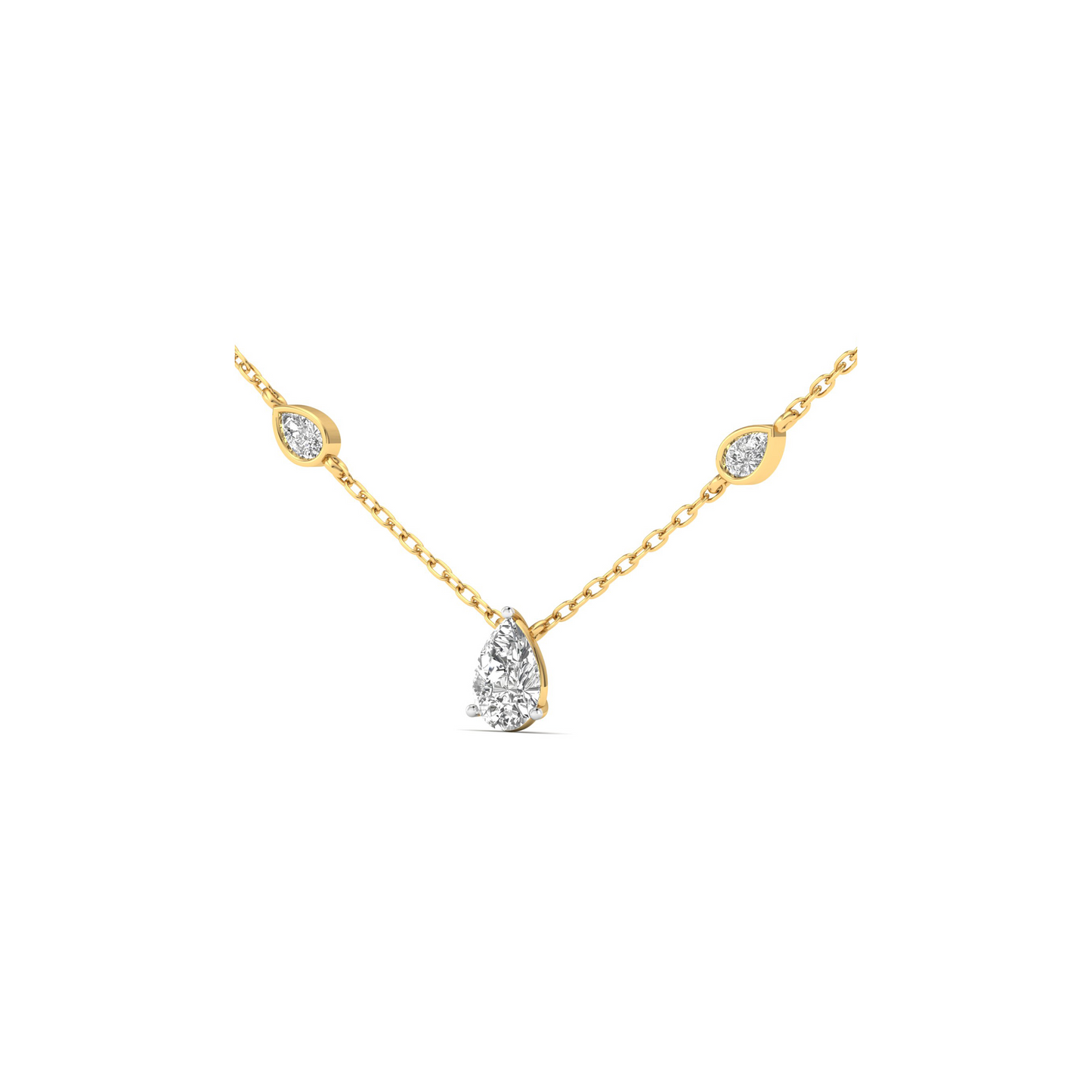 Radiant Grace: Pear-Cut Diamond Pendant – Effortless Elegance in Every Curve!