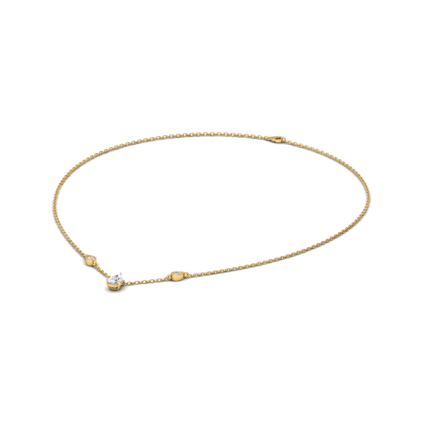 Radiant Grace: Pear-Cut Diamond Pendant – Effortless Elegance in Every Curve!