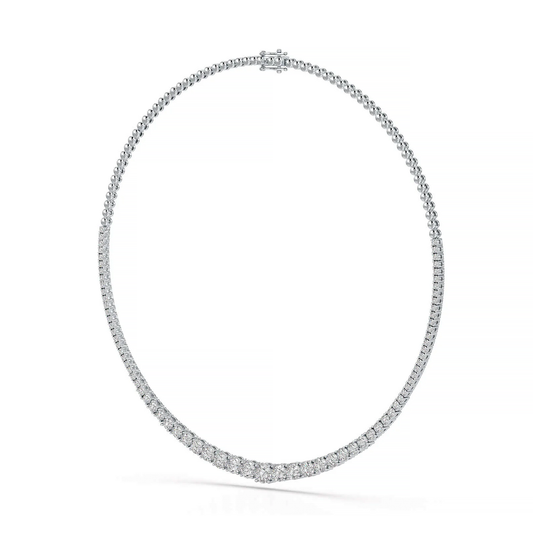 Dazzling Harmony: Lab-Grown Diamond Necklace with Central, Side, and Additional Round-Cut Diamonds