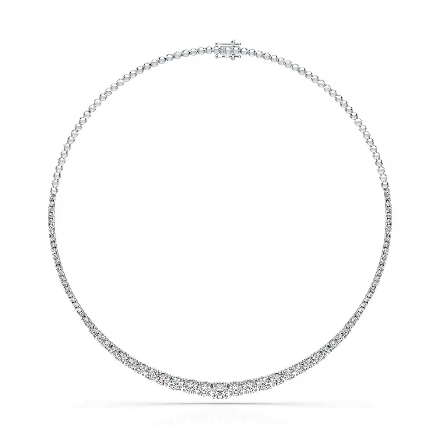 Dazzling Harmony: Lab-Grown Diamond Necklace with Central, Side, and Additional Round-Cut Diamonds