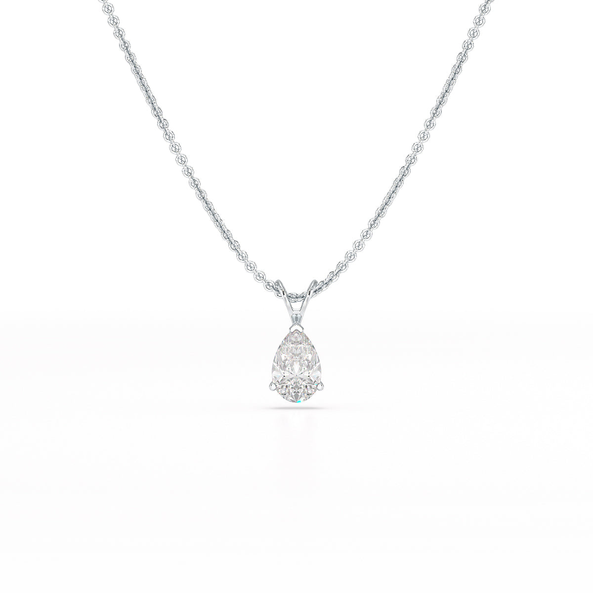 Sophisticated Splendor: 1 Carat Pear Shape Lab Diamond Pendant