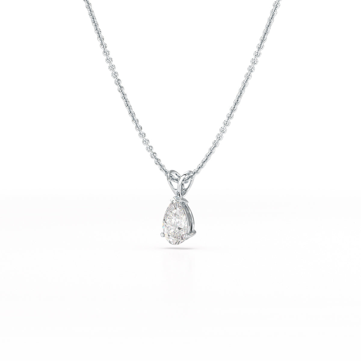 Sophisticated Splendor: 1 Carat Pear Shape Lab Diamond Pendant