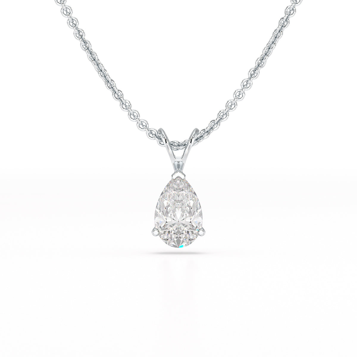 Sophisticated Splendor: 1 Carat Pear Shape Lab Diamond Pendant