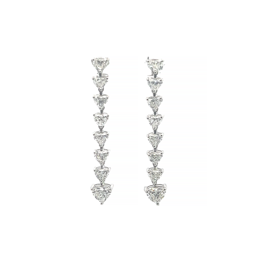 Heartfelt Radiance: Lab Grown Diamond Earrings with Central Diamond in Heart Shape – A Symbol of Enduring Love and Elegance