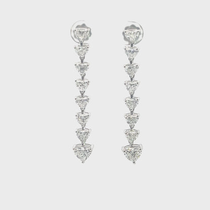 Heartfelt Radiance: Lab Grown Diamond Earrings with Central Diamond in Heart Shape – A Symbol of Enduring Love and Elegance