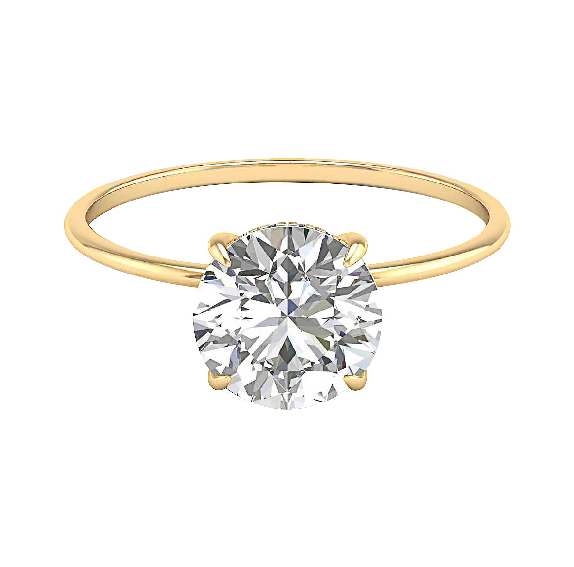 Golden Splendor: Shine Bright with a 5 Carat Round Diamond Ring in Yellow Gold"