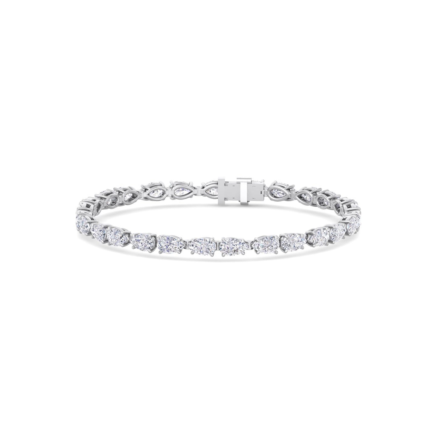 Pearlescent Radiance: Elevate Your Style with Our Lab Grown Diamond Bracelet in Captivating Pear Shape!