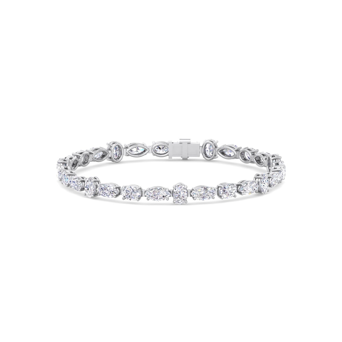 Harmony in Shapes: Discover Timeless Beauty with Our Mix Oval and Marquise Lab Grown Diamond Bracelet!