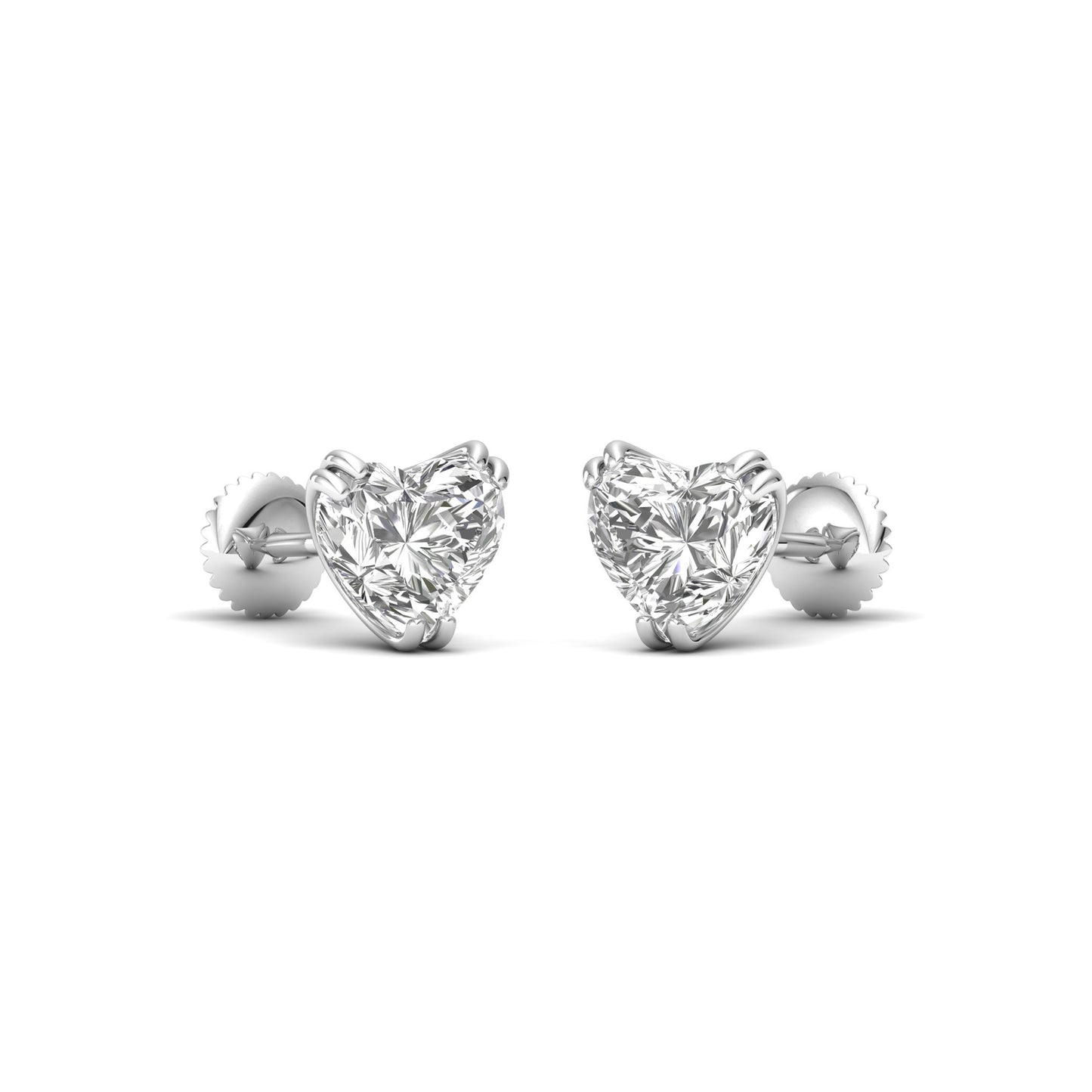 Heartfelt Glamour: Embrace Romance with Our Stunning Diamond Earring in Heart Shape