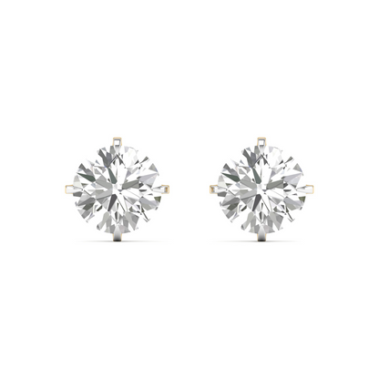 Timeless Glamour: Sparkling Round-Cut Diamond Earrings