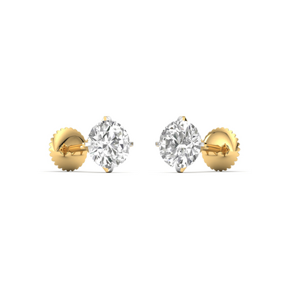 Timeless Glamour: Sparkling Round-Cut Diamond Earrings