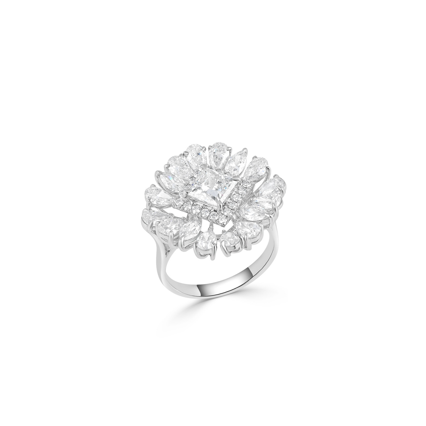 Royal Symphony: Lab Grown Diamond Ring in Princess, Mix Round, Pear, and Marquise Elegance