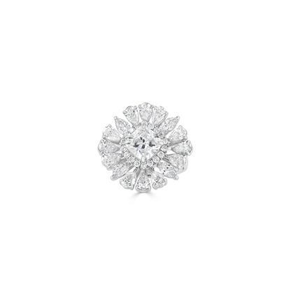 Exquisite Fusion: Lab Grown Diamond Ring in Cushion, Mix Round, Pear, and Marquise Elegance