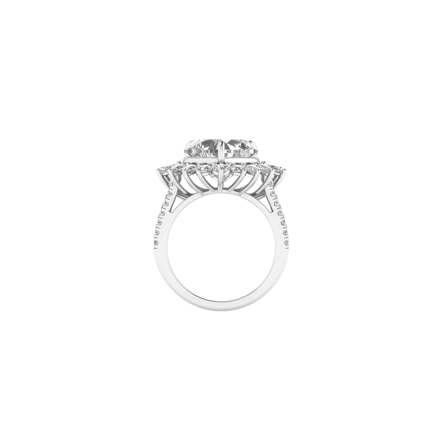 Dazzling Harmony: Exquisite Diamond Ring in Pear and Round Brilliance