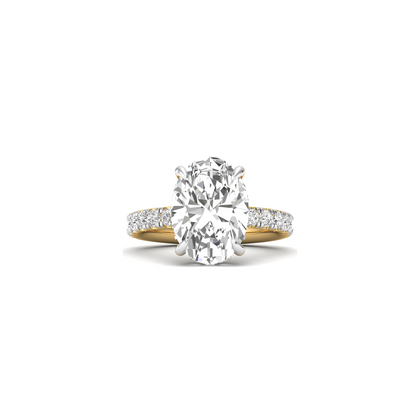 Eternal Fusion: Lab Grown Diamond Ring in Harmonious Oval and Round Brilliance