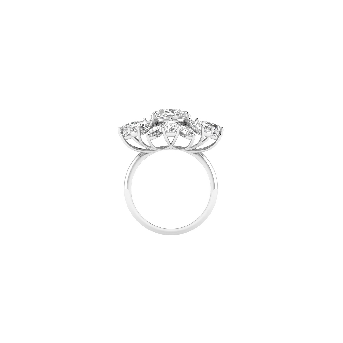 Opulent Harmony: Lab Grown Diamond Ring in Oval, Mix Pear, and Marquise Splendor