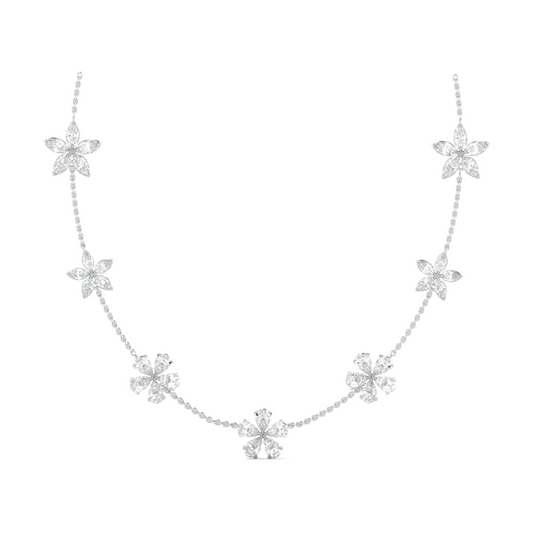 Radiant Fusion: Lab-Grown Diamond Necklace with Pear and Marquise Shapes