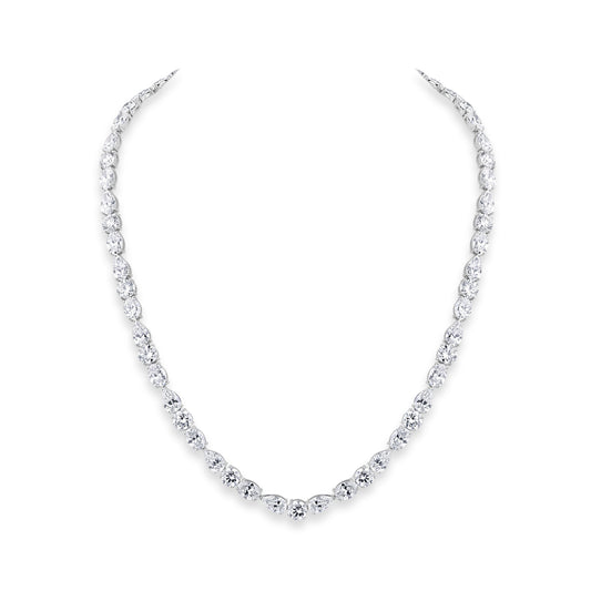 Enchanting Fusion: Lab-Grown Diamond Necklace in a Medley of Round, Pear, and Oval Splendor