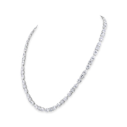 Enchanting Fusion: Lab-Grown Diamond Necklace in a Medley of Round, Pear, and Oval Splendor