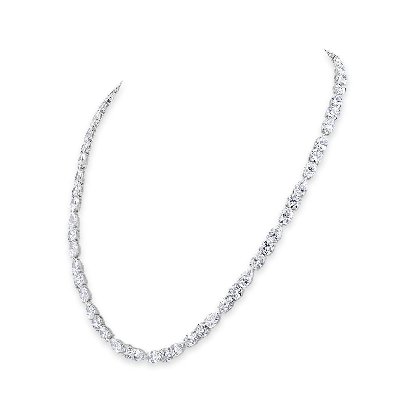 Enchanting Fusion: Lab-Grown Diamond Necklace in a Medley of Round, Pear, and Oval Splendor