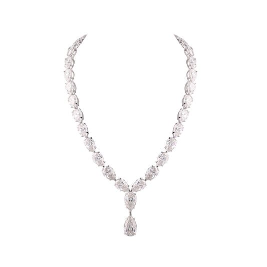 Pearfect Elegance: Exquisite Diamond Necklace in Captivating Pear Shape