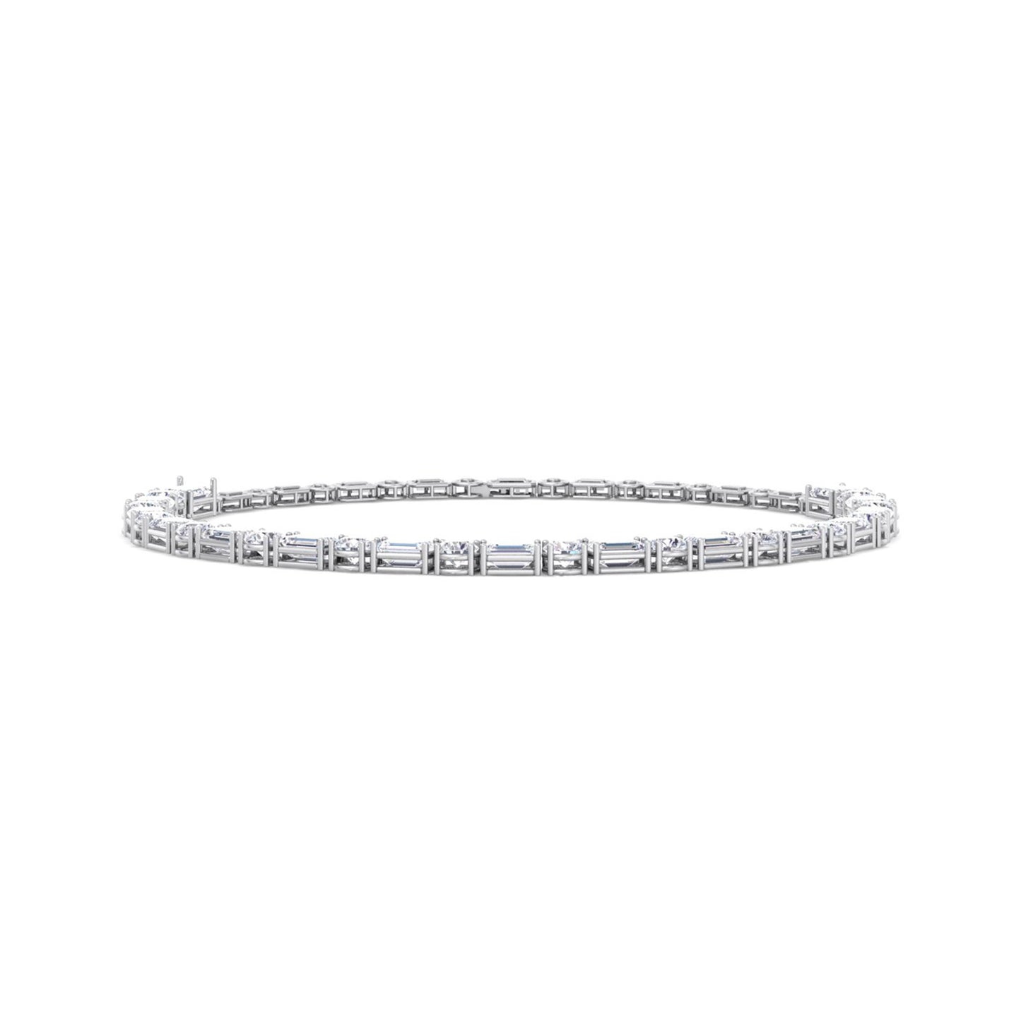 Eternal Allure: Lab-Grown Diamond Necklace Blending Round and Emerald Elegance