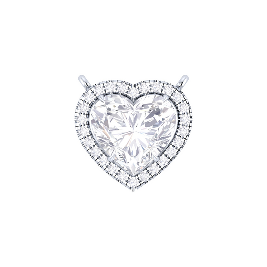 Heartfelt Radiance: Diamond Pendant in a Captivating Fusion of Heart and Round Shapes – Timeless Symbolism, Timeless Elegance!