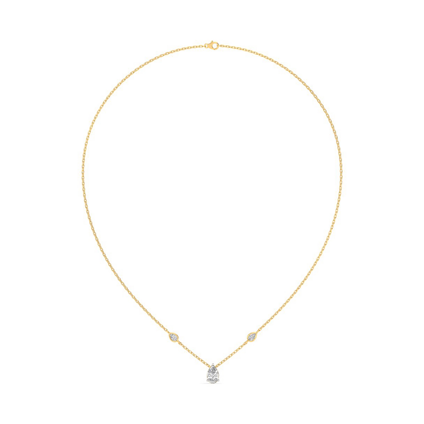 Radiant Grace: Pear-Cut Diamond Pendant – Effortless Elegance in Every Curve!